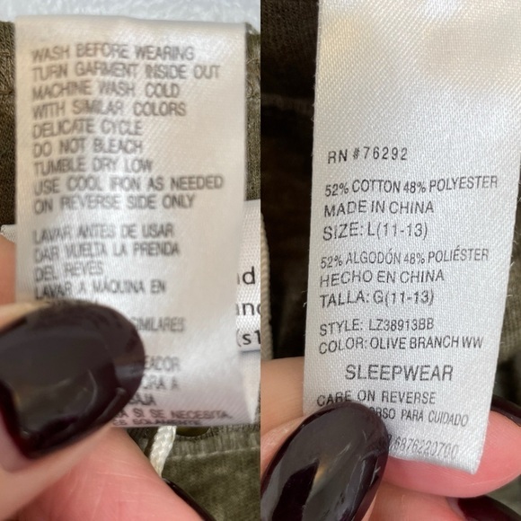 Wonder Woman Cotton/Poly Pajama Set Hoodie and Shorts Grey/Green Burnout Size L - Picture 15 of 16